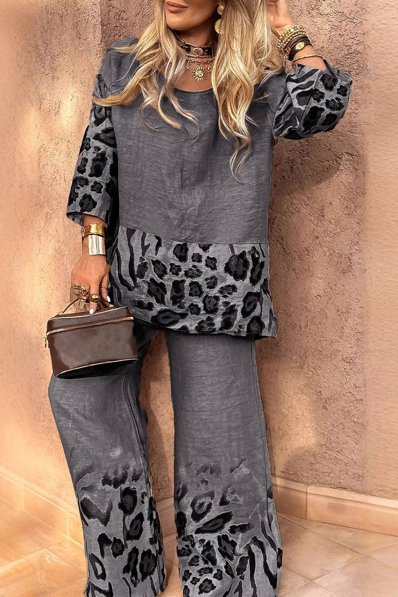 Mccolin – Großhandel Set aus Oberteil und Hose (NICHT Loungewear) – Damen – Zweiteiliges Set mit Leopardenmuster7