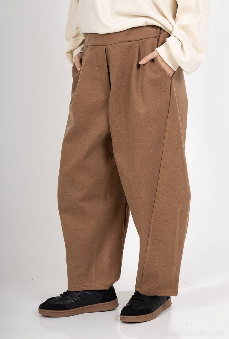 L'Emotion – wholesale Pants – Women's – Balloon Fit Elastic Waist Comfort Wide Leg Pants3