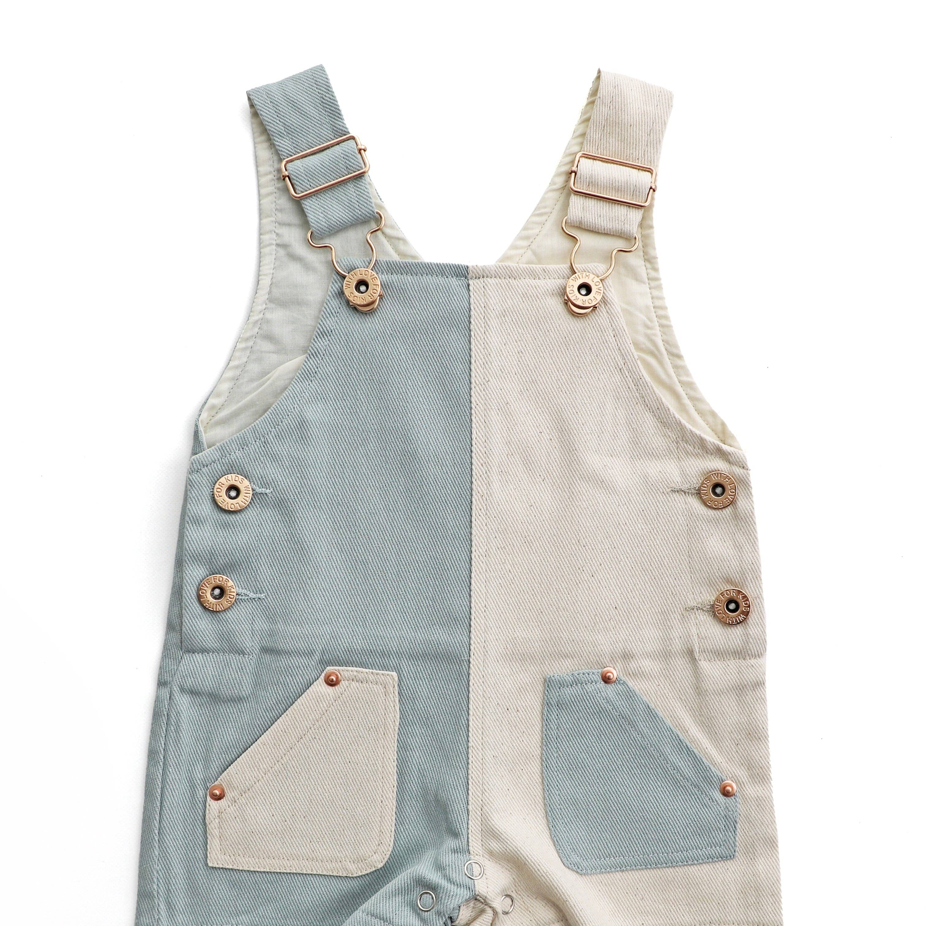 With Love for Kids - Wholesale Overalls - Baby - Everett Short Overalls - SPLIT BLUE4