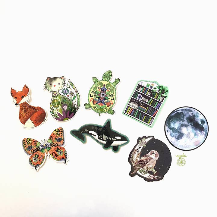 Cynla - Wholesale Sticker - Bookcase Sticker - book lover books stickers, 3 inch vinyl2