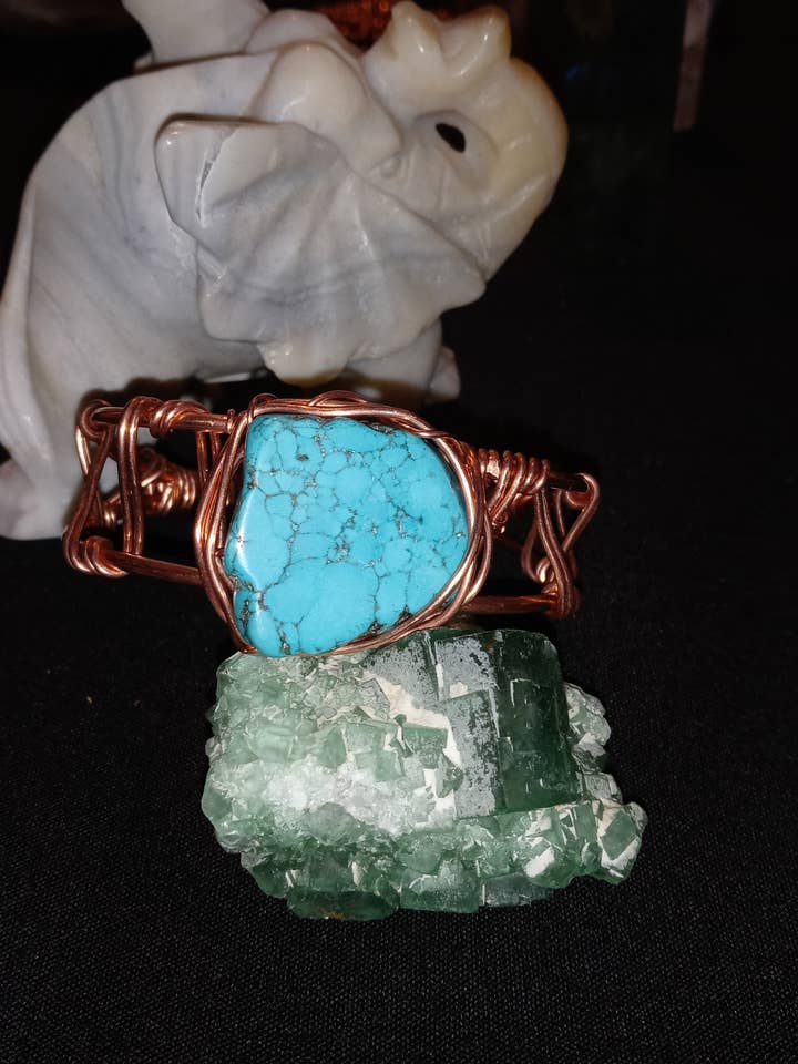 Turquoise cuff for wholesale by Twisted Rose Metal