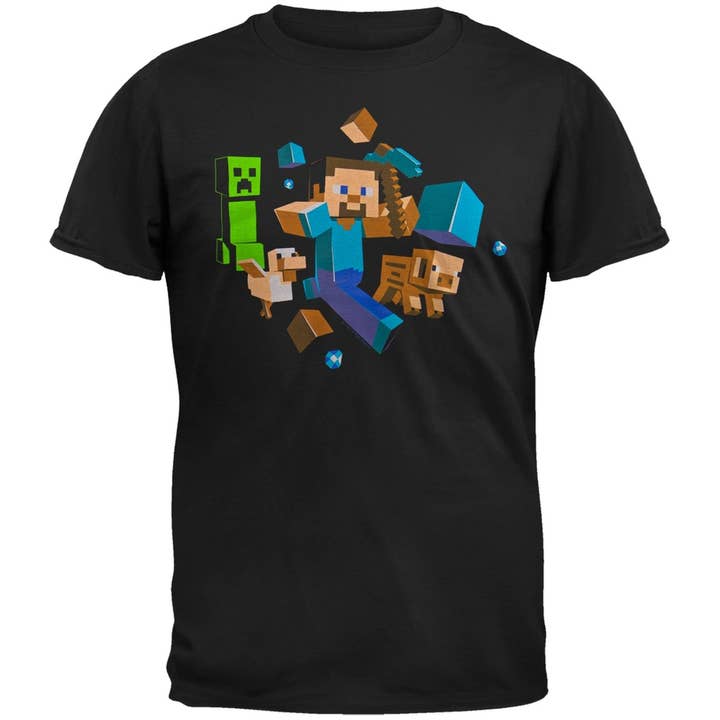 Official Store - Wholesale Screen Printed T-Shirt - Men's - Minecraft - Run Away! Men's T Shirt
