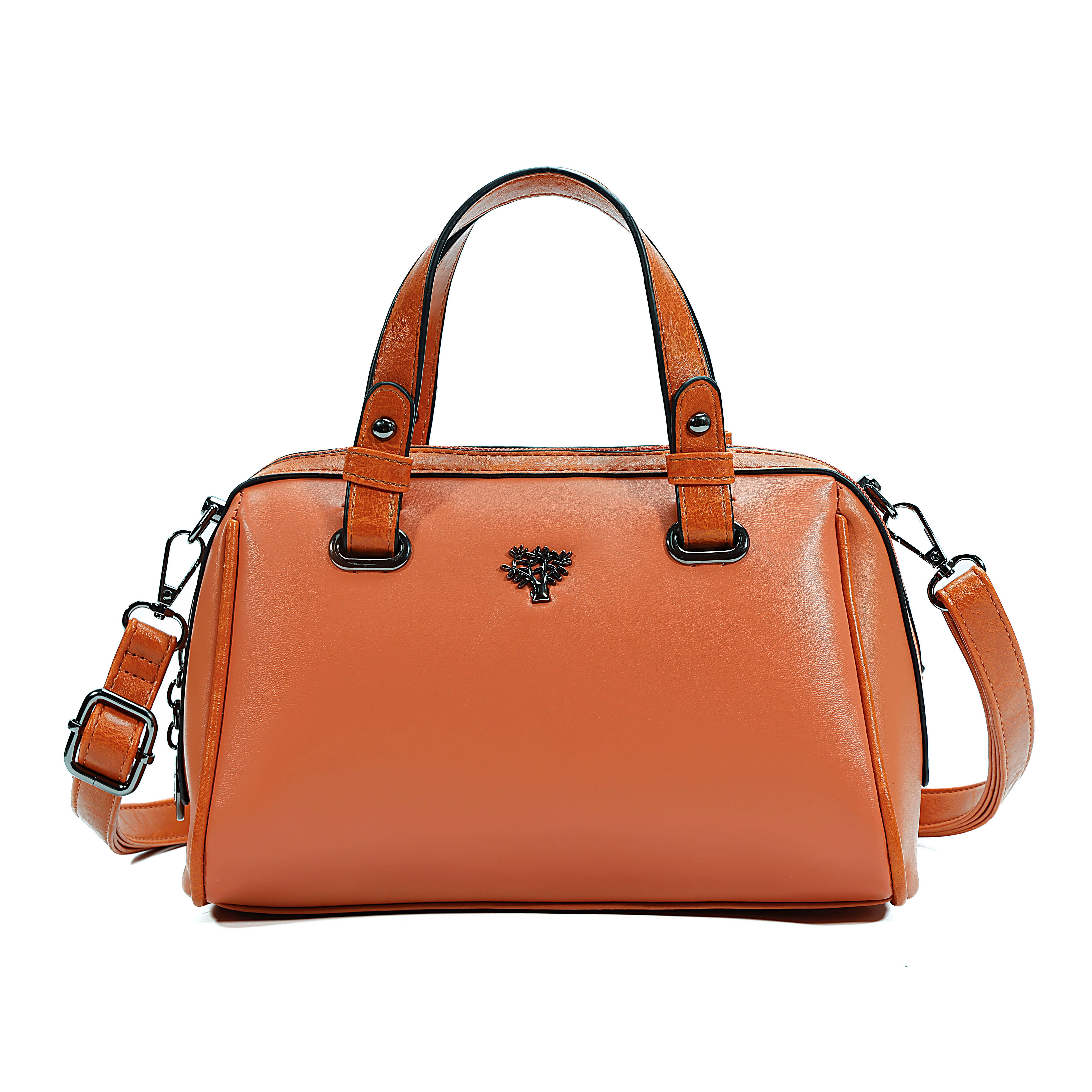 Superbia – wholesale Top handle bag – women's – Superbia Bauletto Bag with Tree Life Badge Gunmetal Hardware1