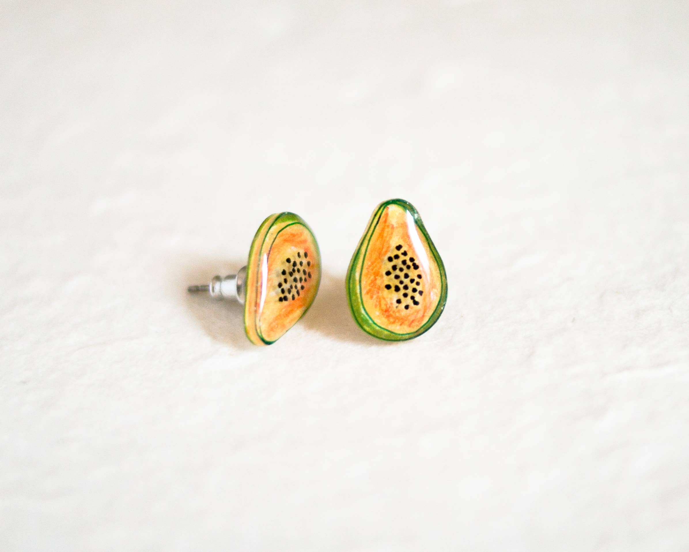 Poptone Co. - Vente Clous d'oreille - Boucles d'oreilles à tige papaye fruits tropicaux3