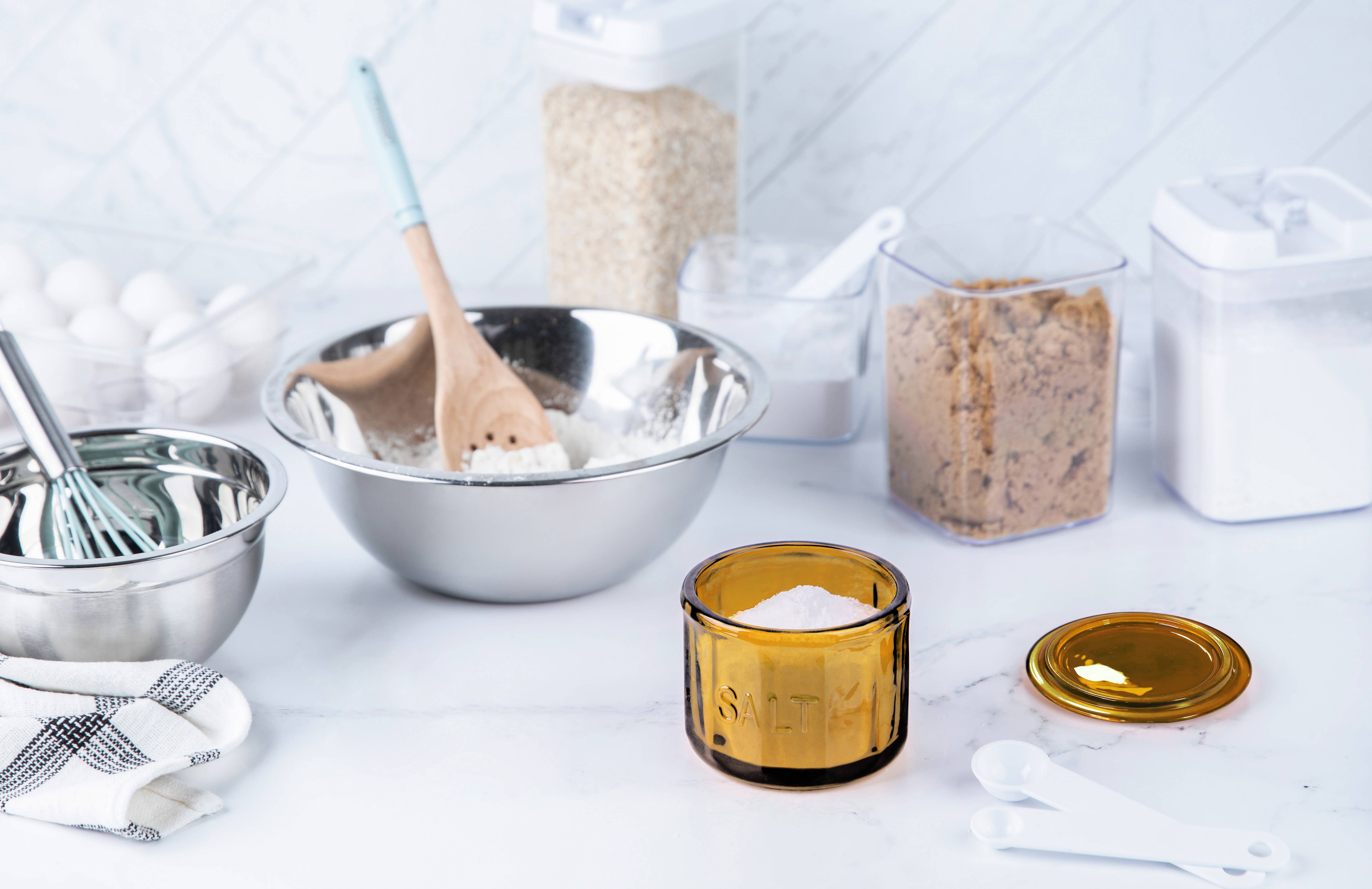 Kook - Wholesale Salt Mill - Kook Embossed Salt Cellar & Lid, Pressed Glass, 10 oz19