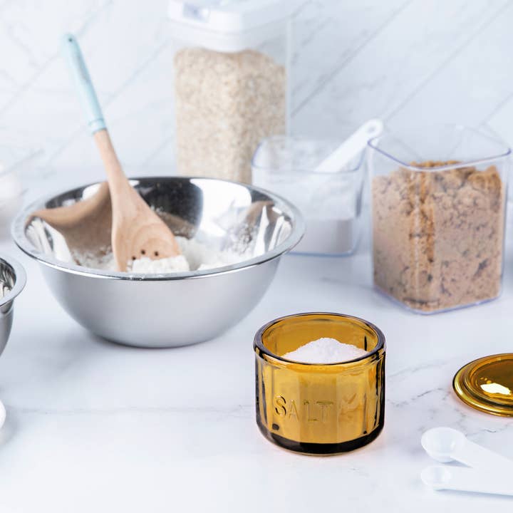 Kook - Wholesale Salt Mill - Kook Embossed Salt Cellar & Lid, Pressed Glass, 10 oz19