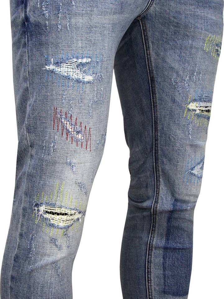 Men's Stitch Work Skinny Jean for wholesale by Privilege Society