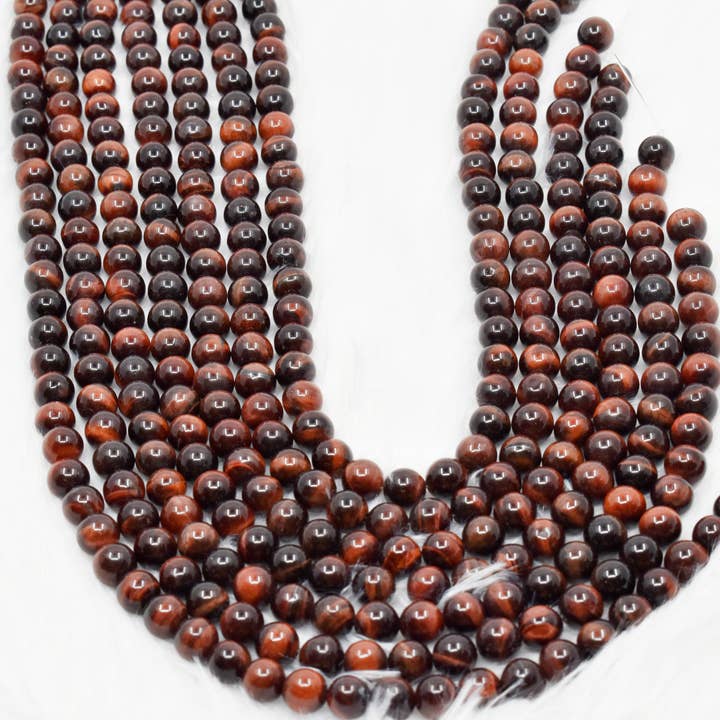 Red Tiger Eye Round Beads, Crystal Bead Jewelry 4-14mm for wholesale by AK Healing Crystals