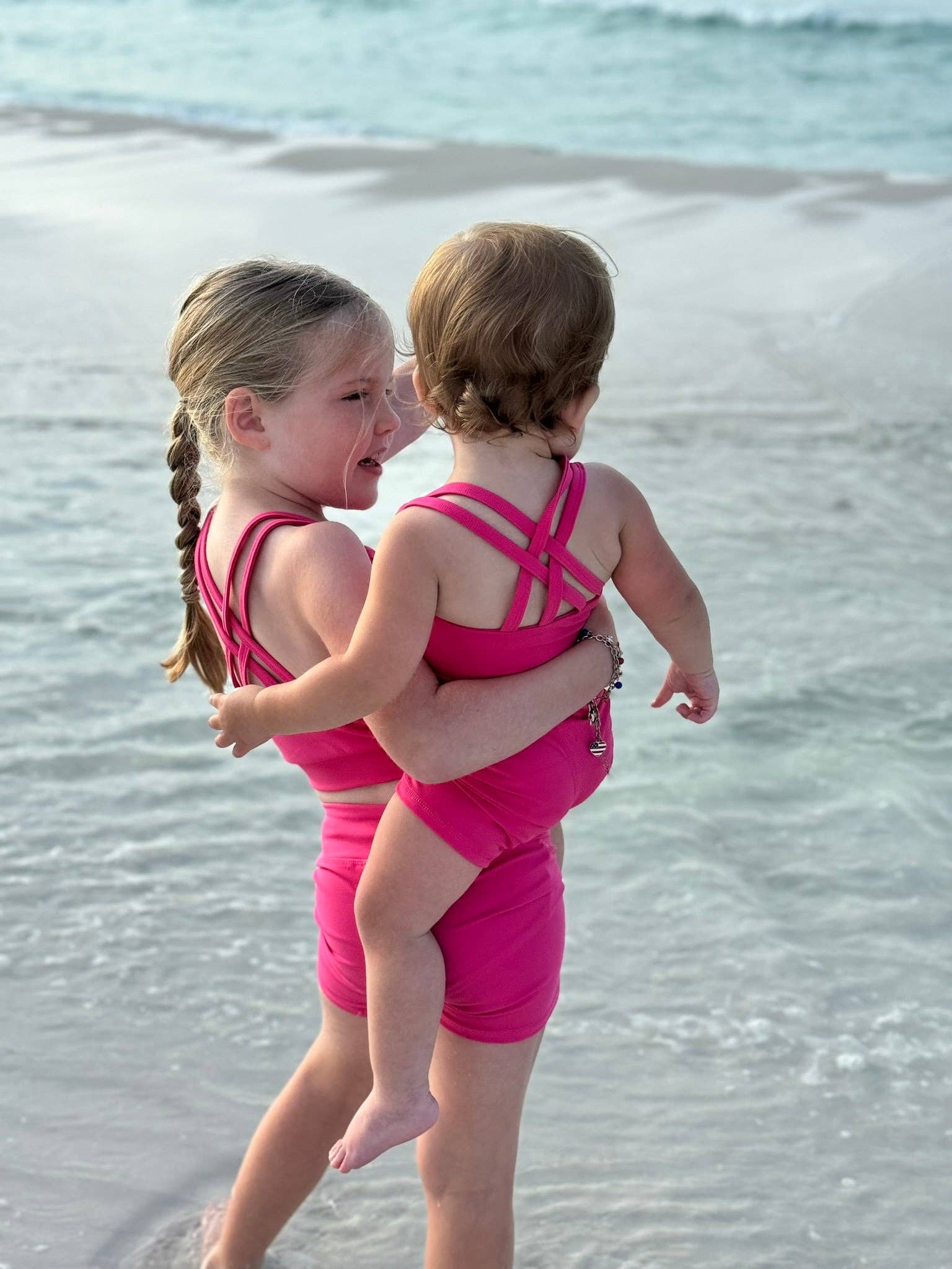 My Petite & Me - Wholesale Activewear Set - Kids - Girls 2-Piece Athletic Short and Tank Set: Hot Pink 1