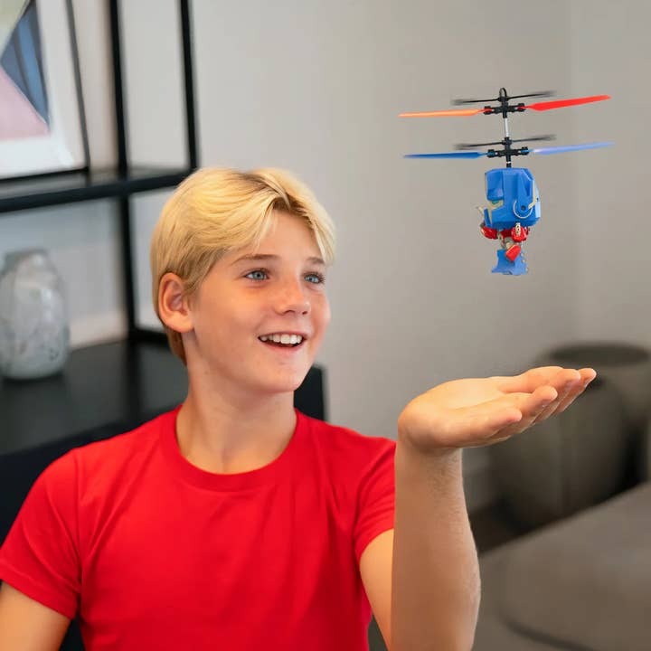 World Tech Toys - Wholesale Toy Plane - Kids - Transformers Optimus Prime Flying Figure IR UFO Helicopter
