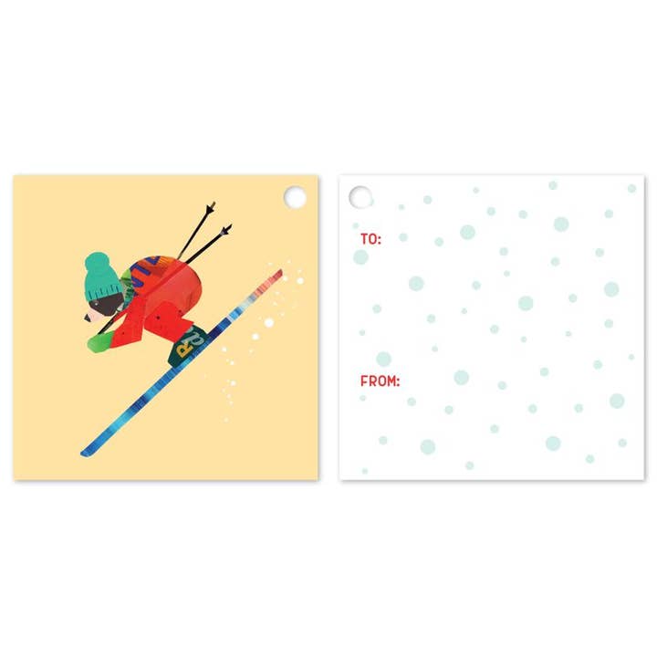 "Send It Ski Bear" – Äventyrliga Vinterpresentetiketter (10-pack) för wholesale av Lilybart LLC