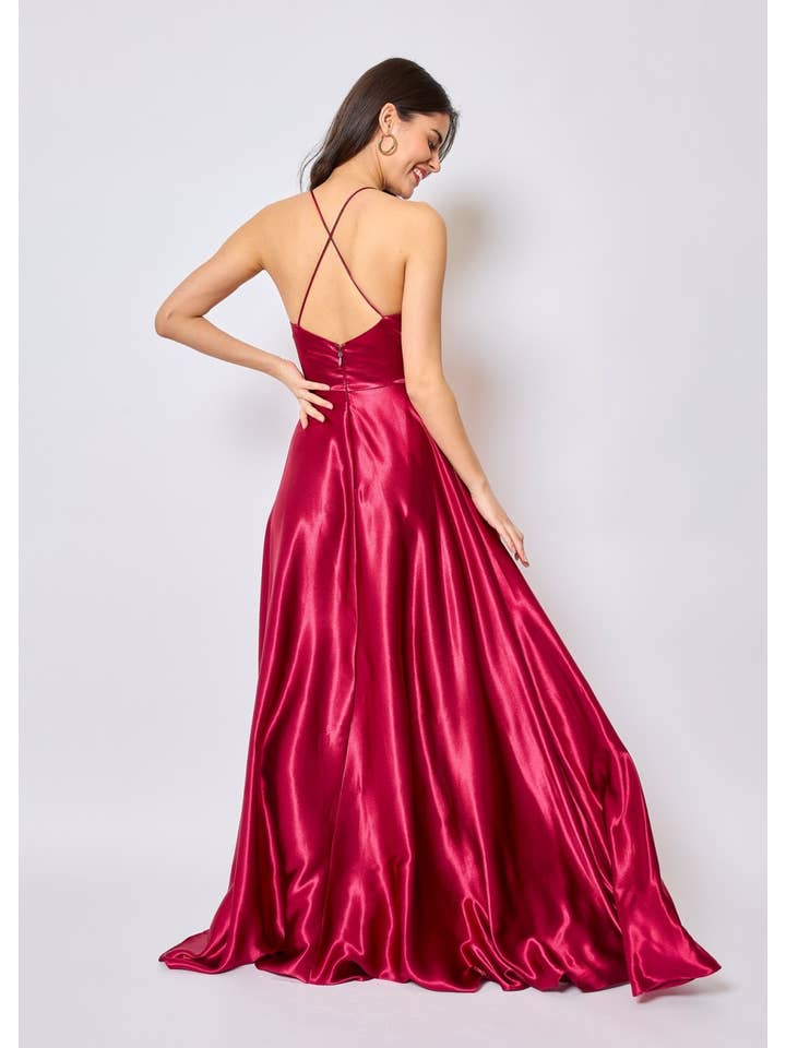 Eva & Lola - Epsilonn - Wholesale Gown - Women's - Long satin dress - HM21885