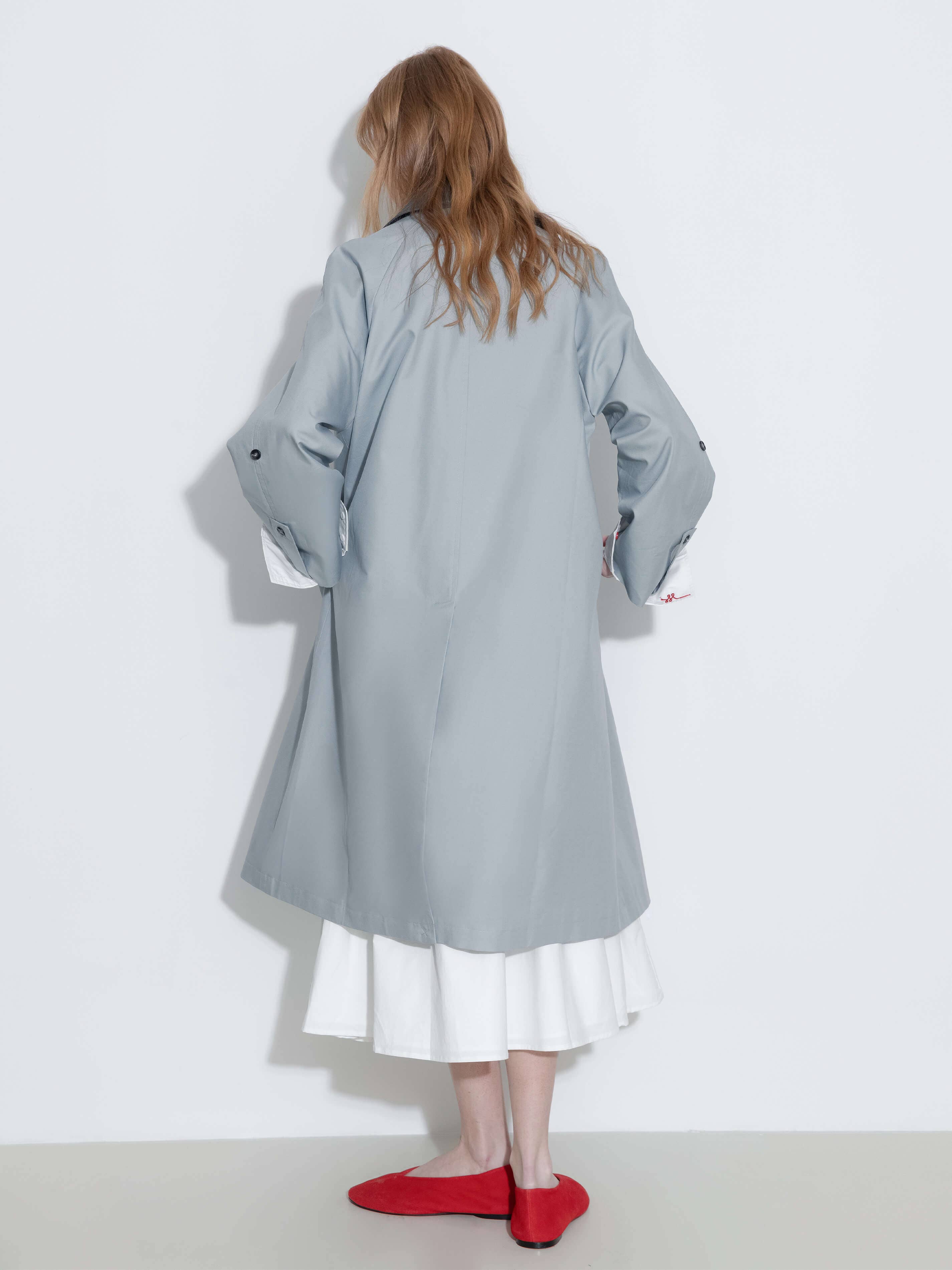 CUBIC - Wholesale Trench Coat - Women's - Color-Blocked Collar Long Trench Coat12