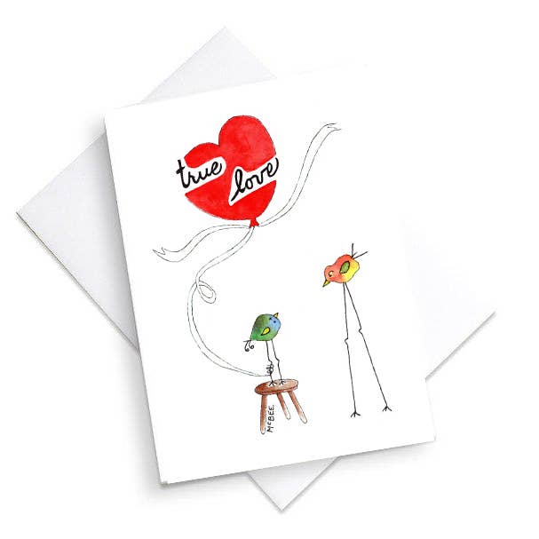Valentine True Love Note Card for wholesale by Two Bees Design Studio