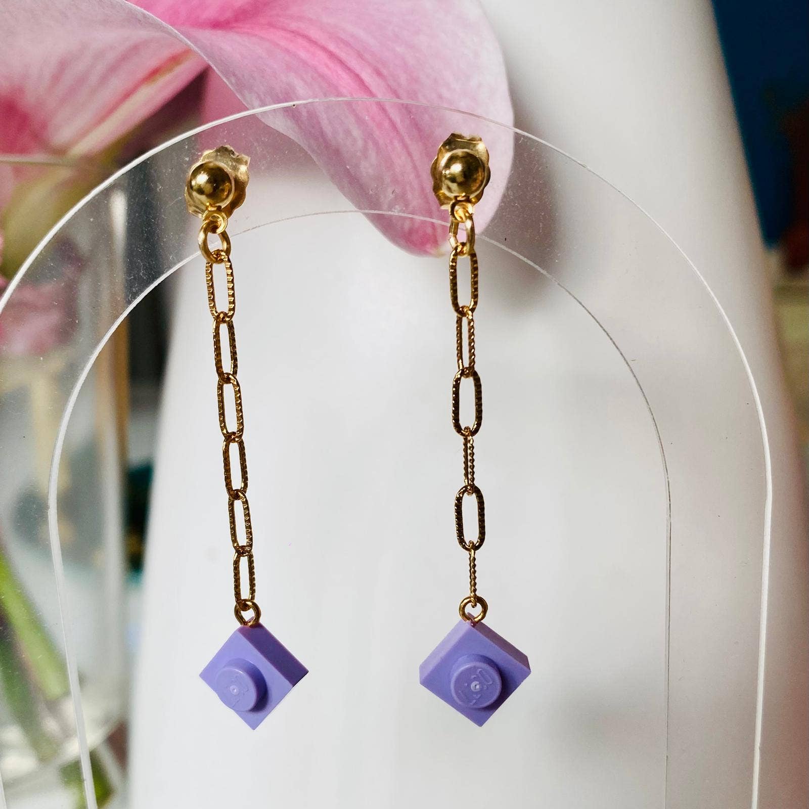 Brique d'Oreille – wholesale Hängande örhängen – Hängande örhängen kedja & Lego®-kloss - Les Virevolteuses16