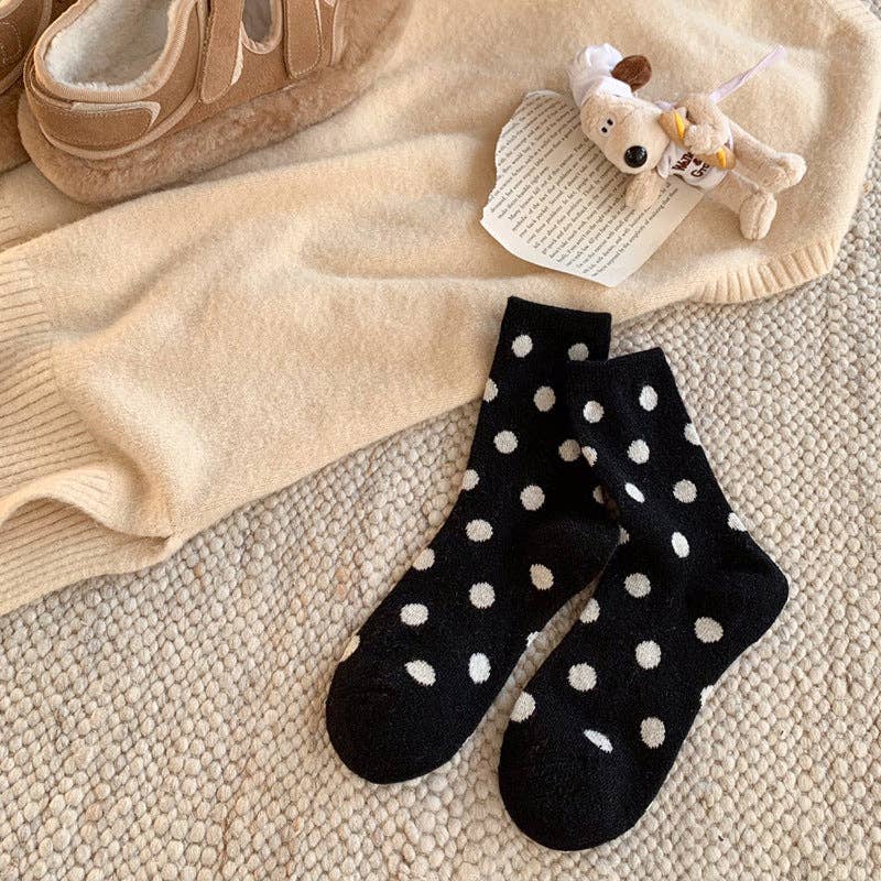 Dipped Shop – Großhandel Socken – Damen – Farbblock Verdicken Polka Dot Socken DP25A4540