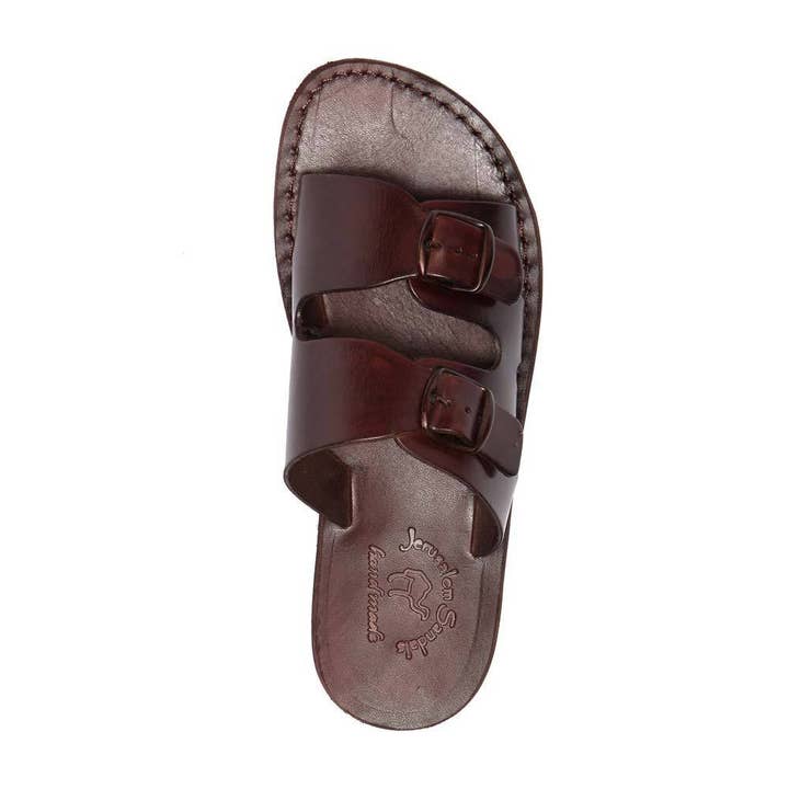 Barnabas - Leather Double Buckle Sandal | Brown for wholesale on Faire2