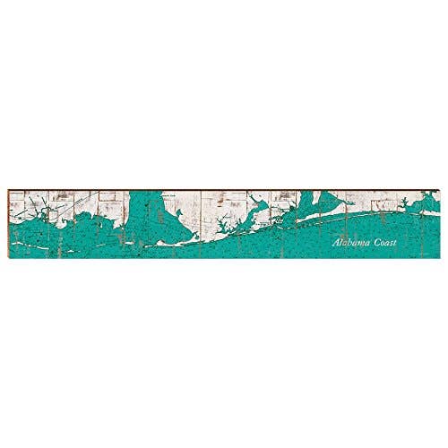 Carte du littoral de l'Alabama | Impression murale sur bois véritable pour la vente par Mill Wood Art