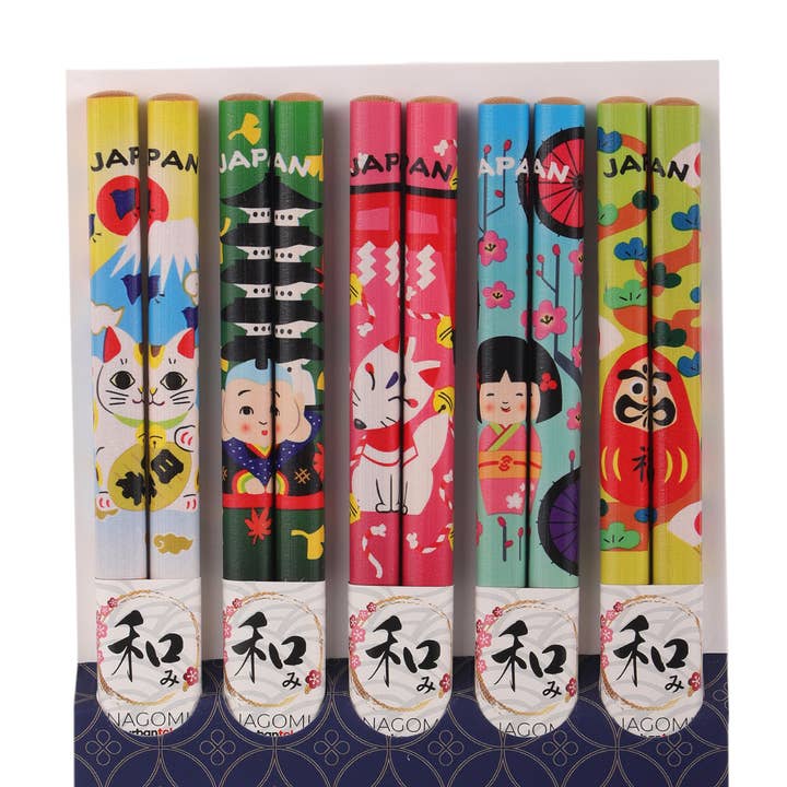 5 Piece Chopsticks Set Characters for wholesale by Urban Tokyo