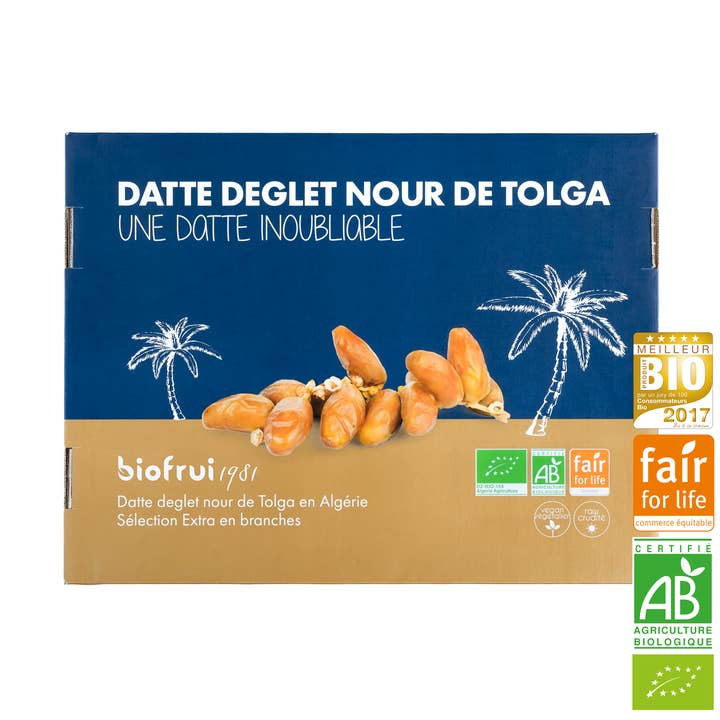 Datteri biologici Fair Trade Deglet Nour Tolga (Algeria) extra | 5 kg per la vendita all'ingrosso da parte di BIOFRUI1981 / Ex-Biofruisec