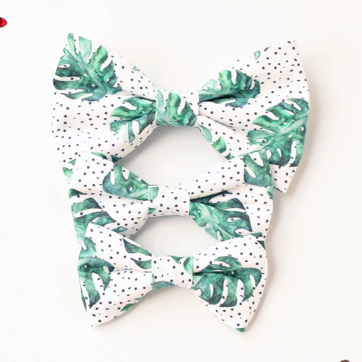 Nœud papillon pour chat/chien Monstera - Nœud papillon estival tropical pour animal de compagnie pour la vente par CrazyCoolCat