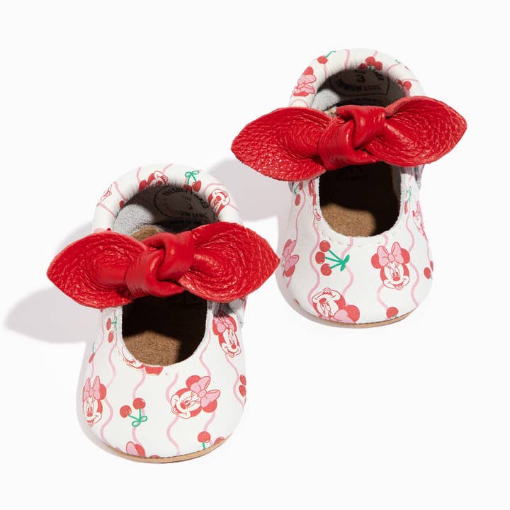 Disney Kirsche Minnie Maus Knoten-Schleife Babyschuh für den Großhandel von Freshly Picked