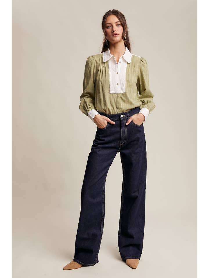 Listicle - Wholesale Buttoned-down shirt – Women's - Victorian Contrast Lace Blouse19