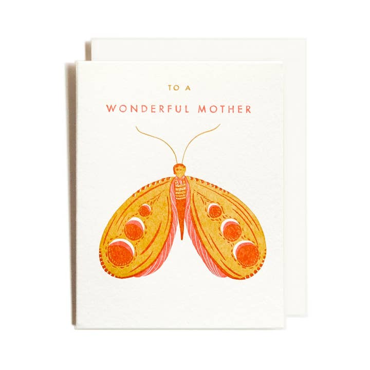 Moth Mother | Clever Clothes | Letterpress Card for wholesale by Homework Letterpress Studio