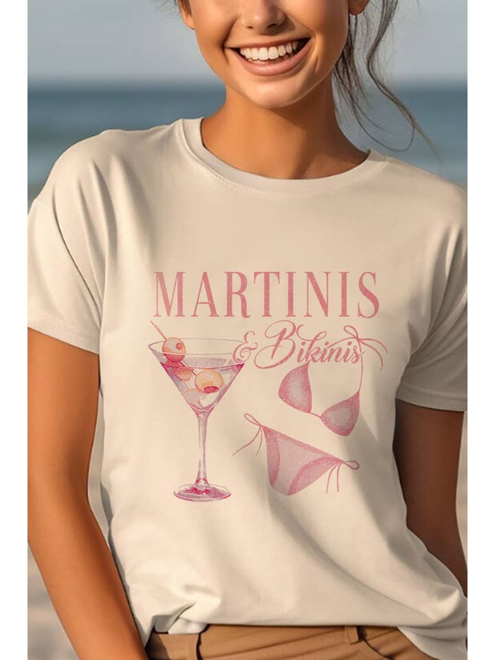 Top Avenue – wholesale T-shirts med screentryck – Dam – Martinis & Bikinis, Unisex T-shirt med rund hals