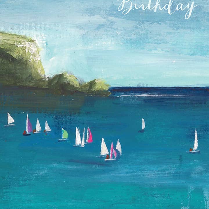 CARTE D'ANNIVERSAIRE DE VOILE 4,5 x 6,25 pour la vente par Calypso Cards LLC