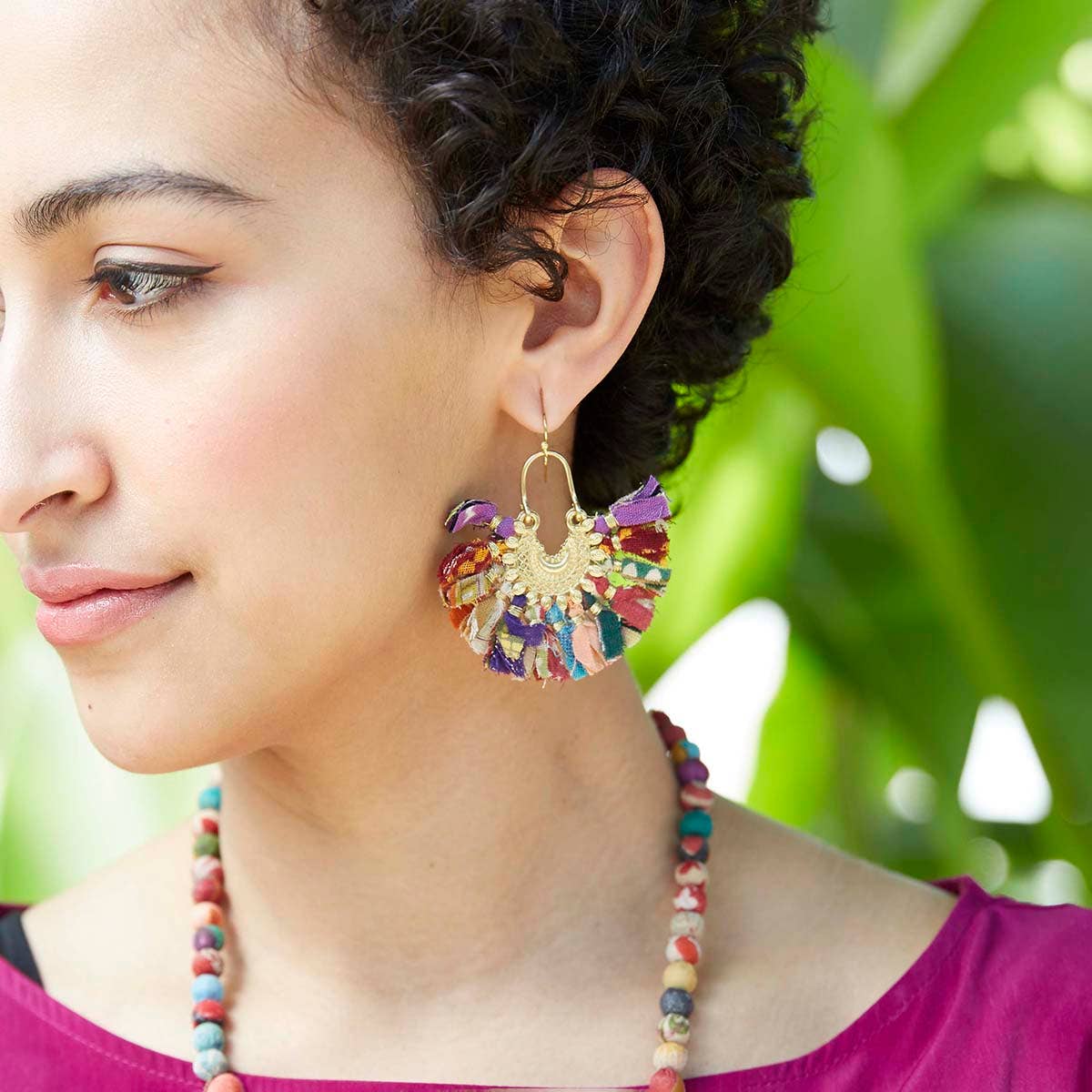 WorldFinds - Wholesale Dangle Earrings - Kantha Ornamental Chandeliers1
