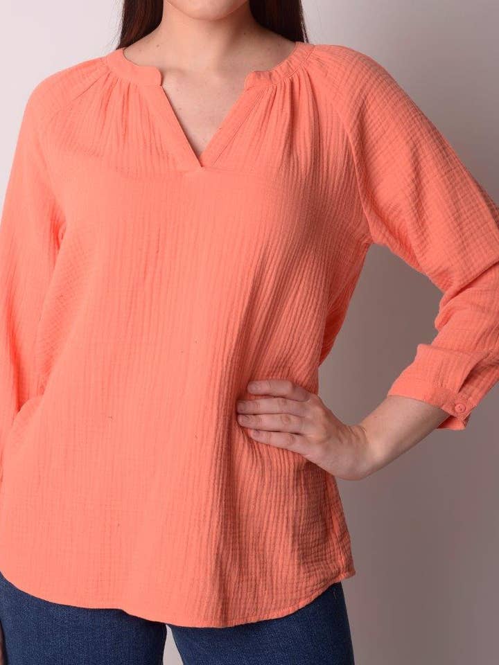 37054 3Q slv popover tunic for wholesale by 1 Bliss lane