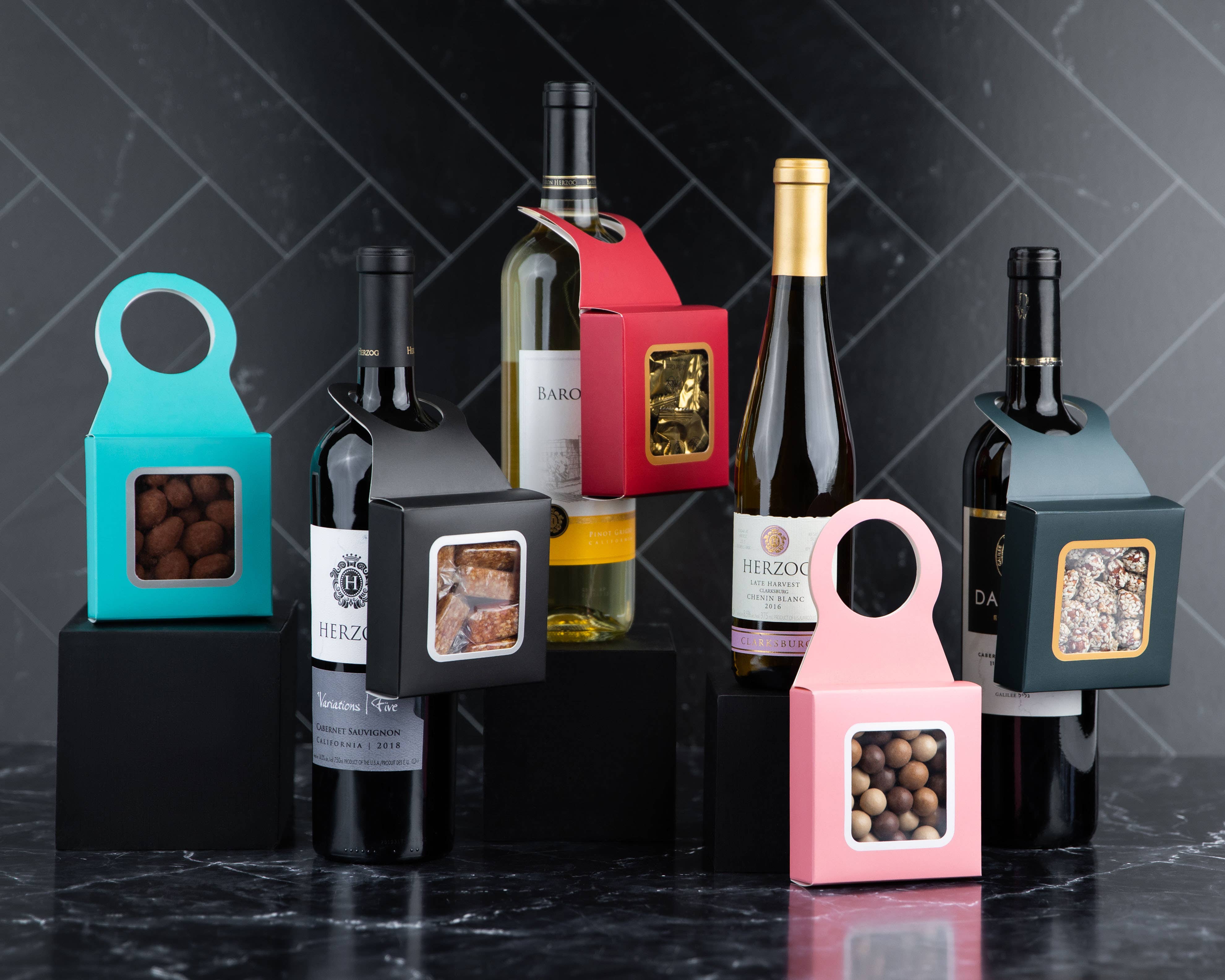 Hammont - Wholesale Wine Gift Bag - Wine Bottle Hanger Window Box for Wine Accessories (12 Pack)2