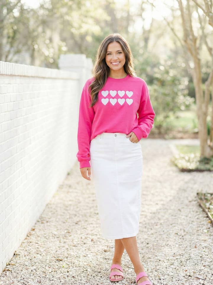 Simply Loved Heart Crewneck for wholesale by Pearly Peach