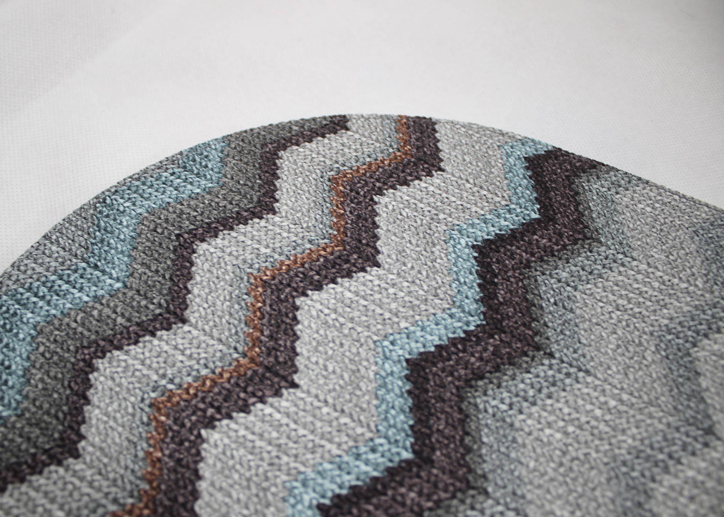 Signature Home Collection GmbH - Wholesale Placemat - Set of 6 oval synthetic leather zigzag grey blue pink placemat3