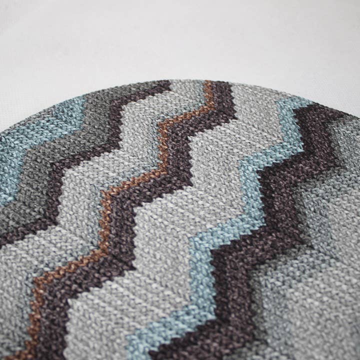 Signature Home Collection GmbH - Wholesale Placemat - Set of 6 oval synthetic leather zigzag grey blue pink placemat3