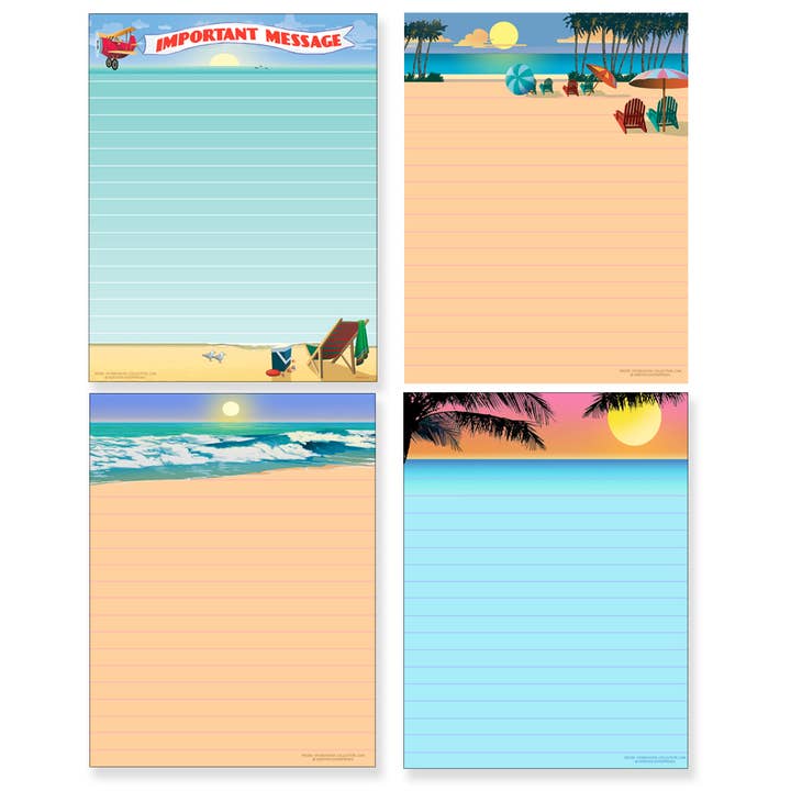 Beach Assorted Notepads - Set of 4 for wholesale by Stonehouse Collection