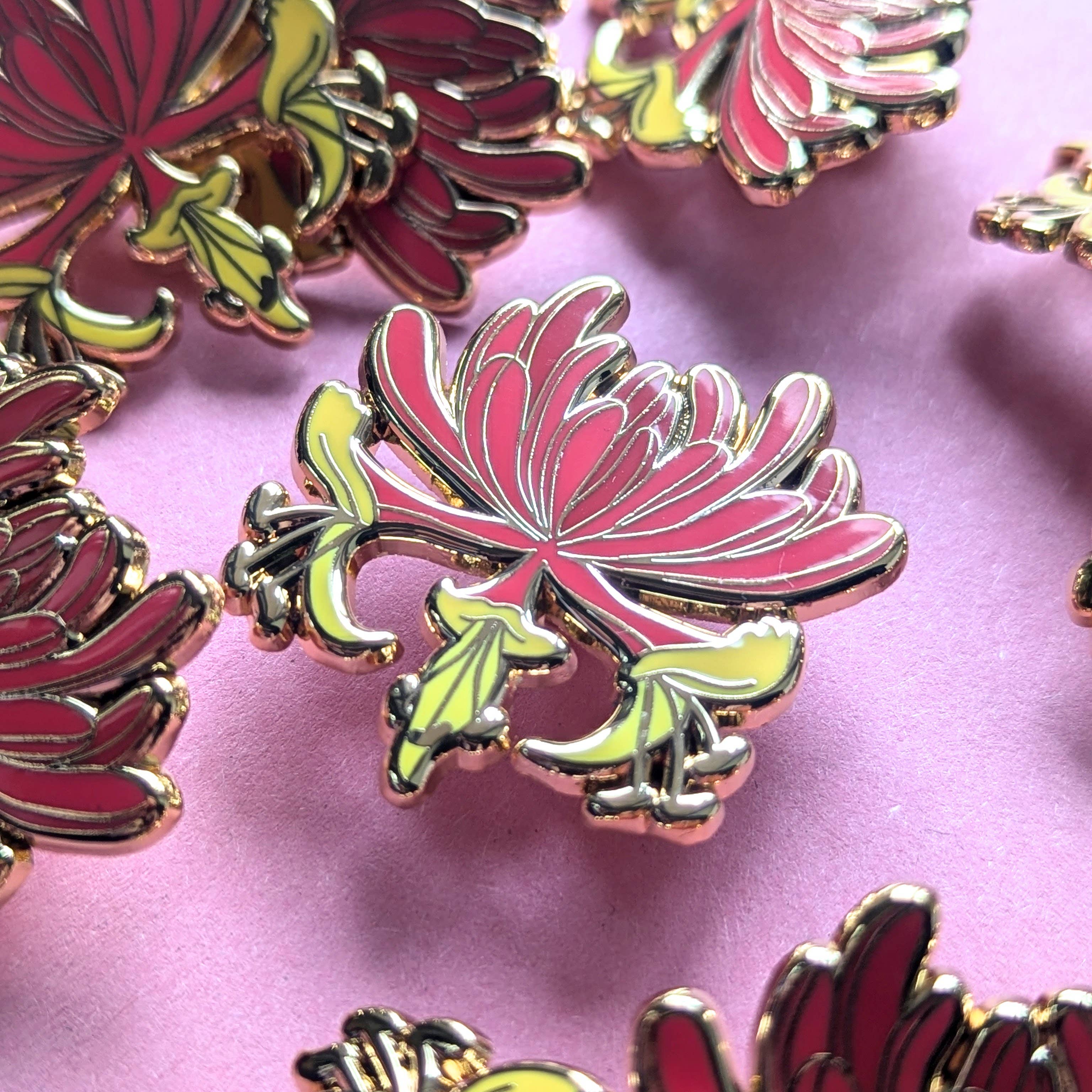 Drawn to Nature - Wholesale Lapel Pin/Button - Honeysuckle Enamel Pin - Wildflowers - Nature Pins3