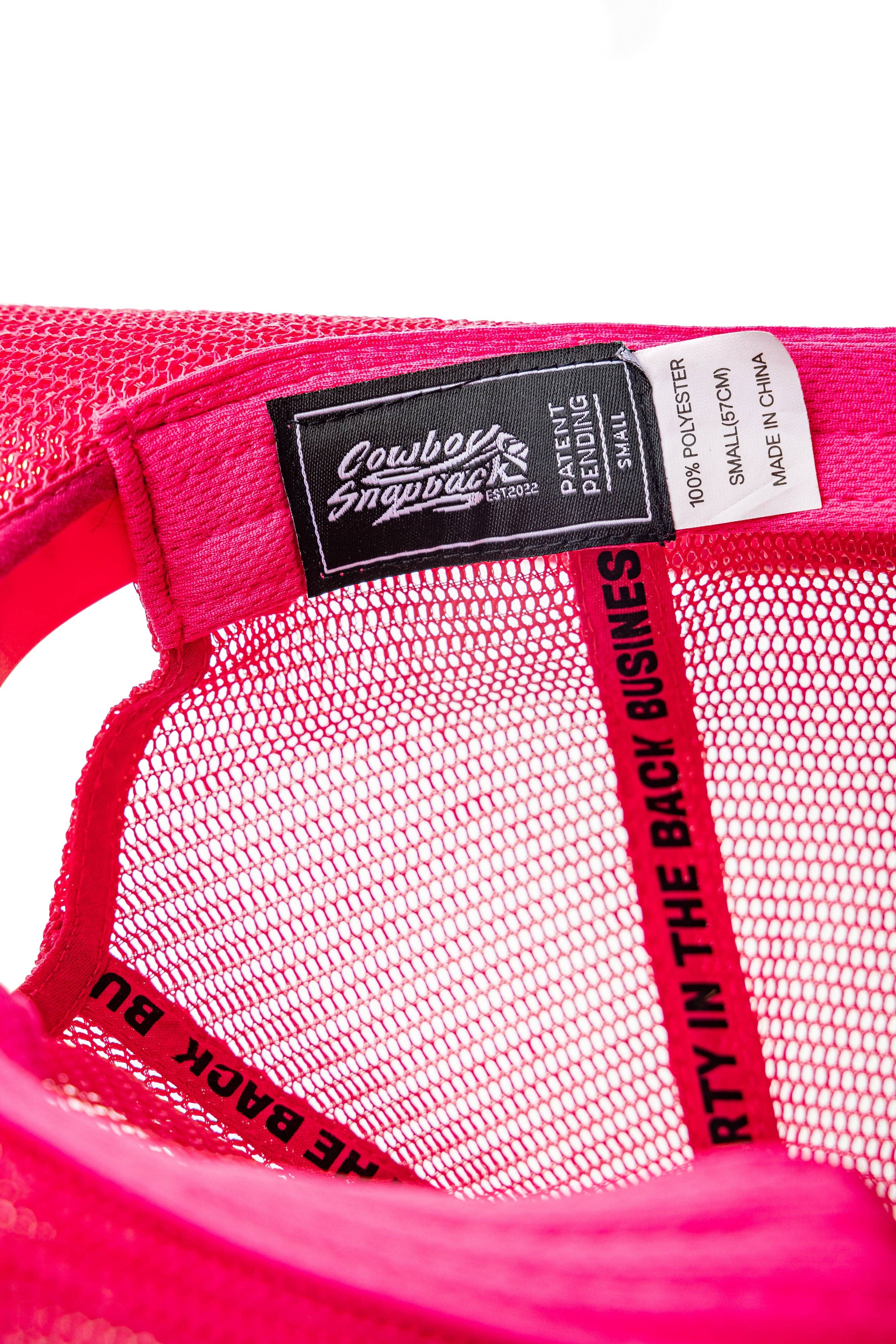 Cowboy Snapback - Wholesale Trucker Hat - Unisex - HOT PINK COWBOY SNAPBACK: 5 PANEL - BLANK5