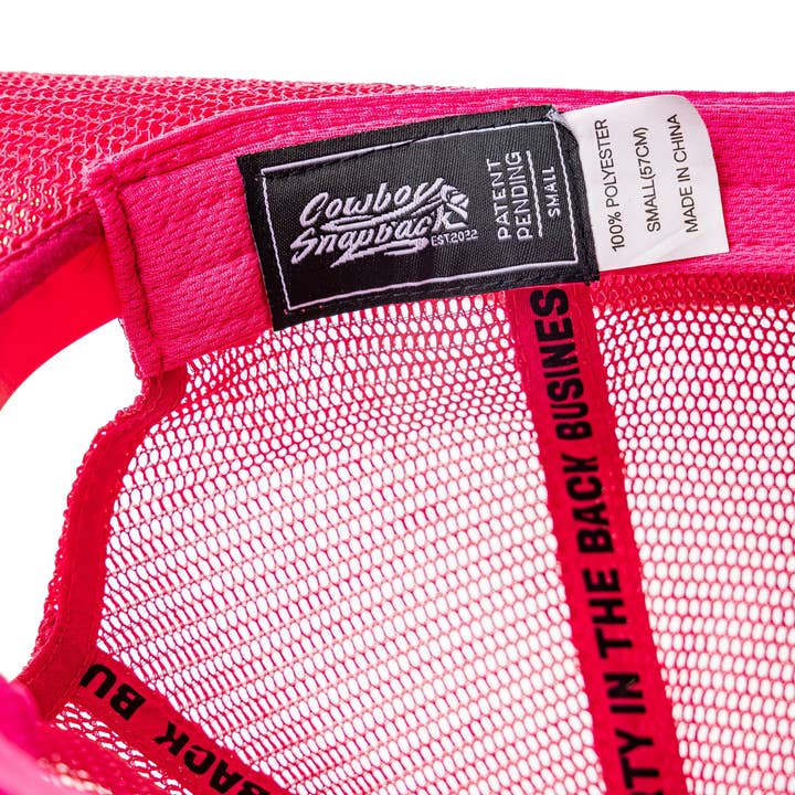 Cowboy Snapback - Wholesale Trucker Hat - Unisex - HOT PINK COWBOY SNAPBACK: 5 PANEL - BLANK5