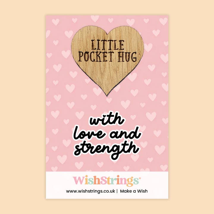 With Love and Strength - Oak Pocket Hug Token | J055 for wholesale by WishStrings