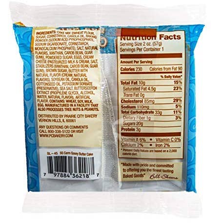 Shop The King - Wholesale Cake - Prairie City Bakery Ooey Gooey Butter Cake, 2 oz Snack Cakes, Individually Wrapped, Pack of 10 (Sea Salt Caramel)