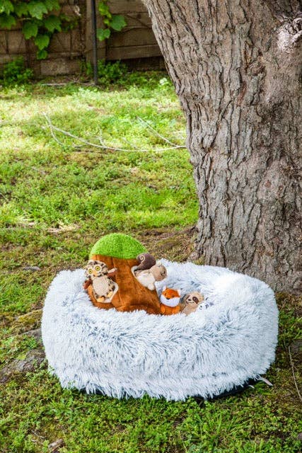 Glow Pups – wholesale Pet bed – Dog – Calming Faux Fur Dog Bed with Memory Foam Bolster11
