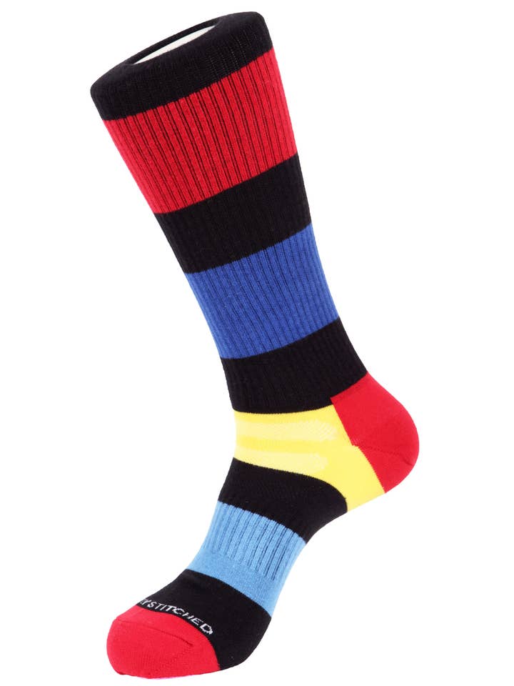 Chaussettes athlétiques à rayures épaisses pour la vente par Unsimply Stitched