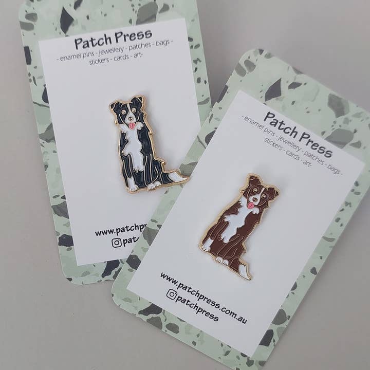 Patch Press - Wholesale Lapel Pin/Button - Border Collie Puppy Dog Enamel Pin 1