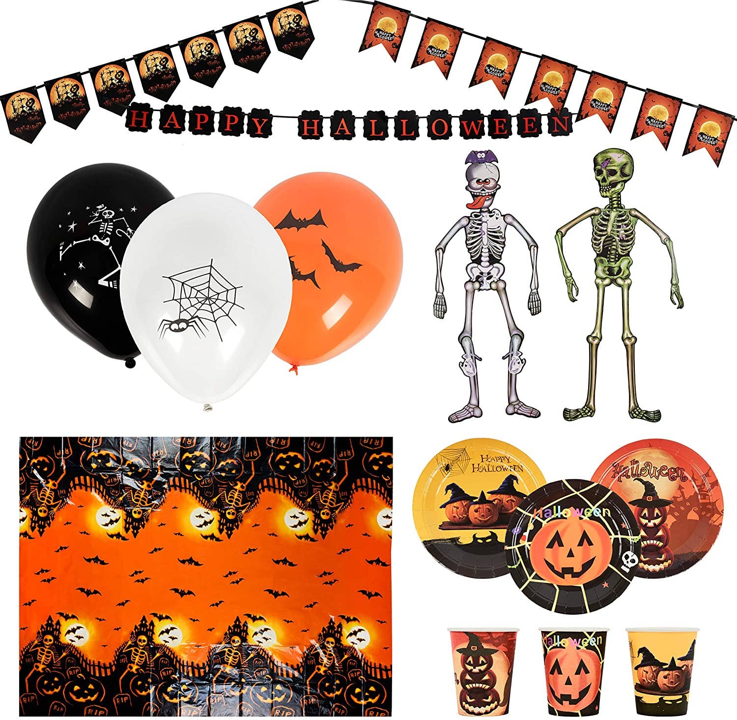 The Twiddlers - Wholesale Decal - Party Decorations - 80 Piece Halloween Tableware & Decorations Set11