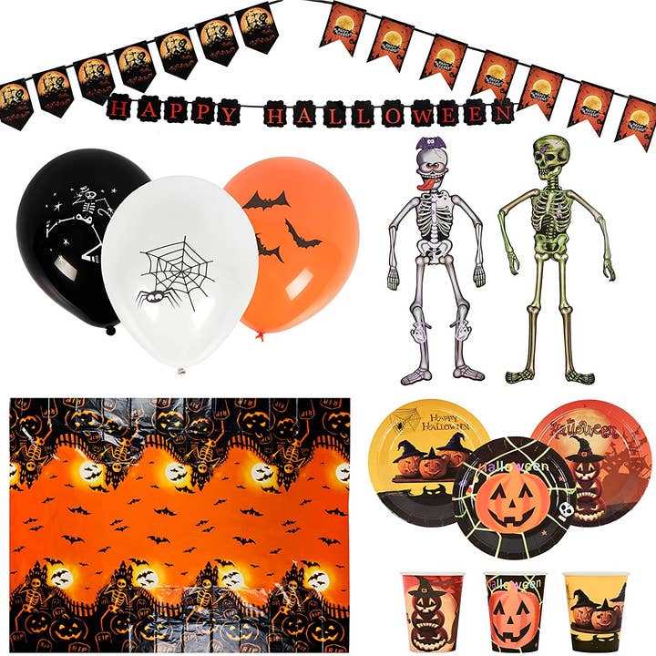 The Twiddlers – wholesale Decal – Party decorations – 80 Piece Halloween Tableware & Decorations Set11