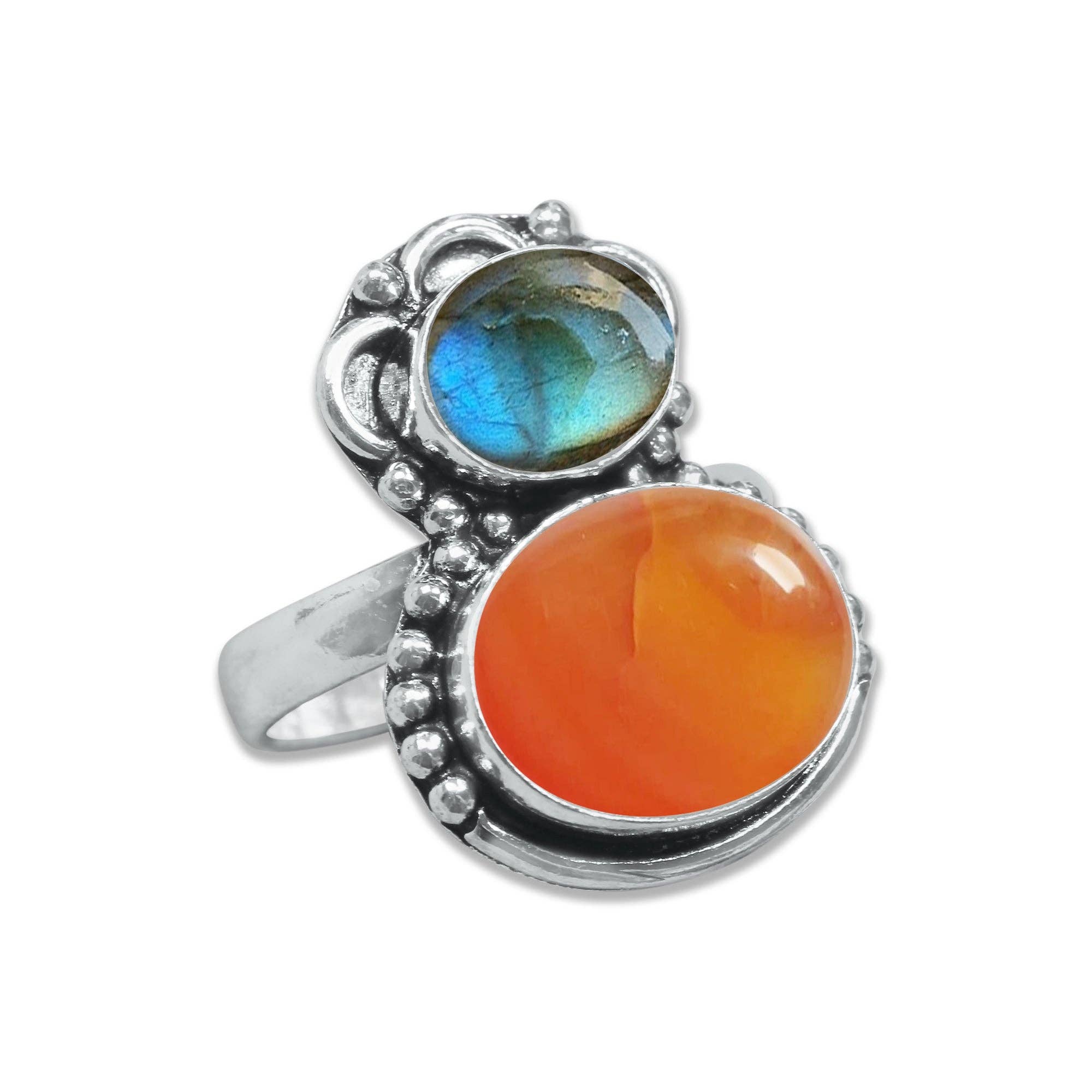 Handmade Jewels - Wholesale Cocktail/gelegenheidsring - Meerstenen Ringen – Handgemaakt, Zilvergeplateerd, Boho Stijl (Vaste Maten US 6–10)13