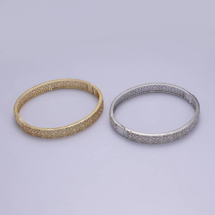 Aim Eternal - Wholesale Armband - Sierlijke goud gevulde Rhombus CZ Bangle armband om te stapelen