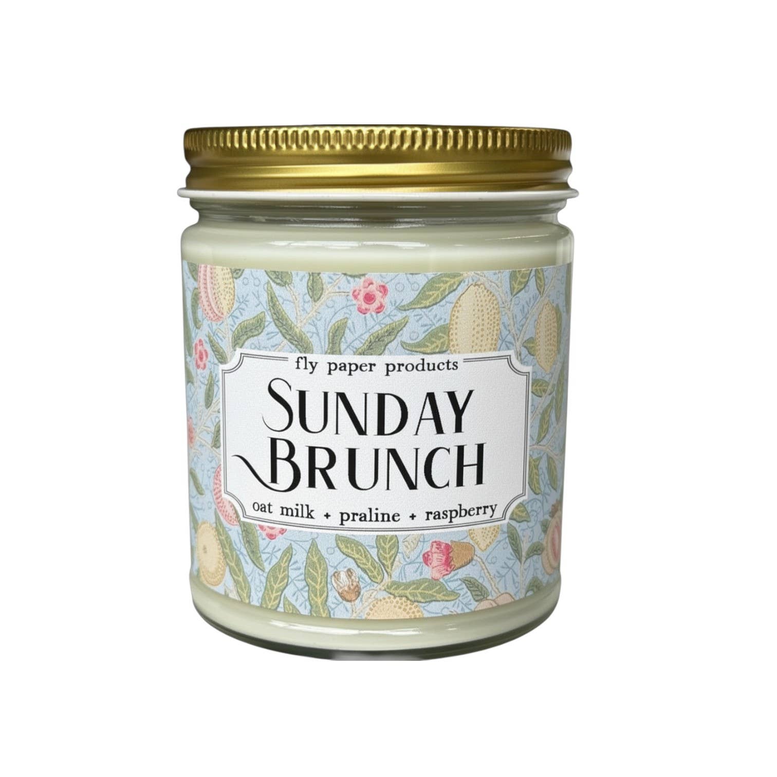 Fly Paper Products - Wholesale Jar/Filled Candle - Sunday Brunch 9oz Candle - Oat Milk + Praline + Raspberry